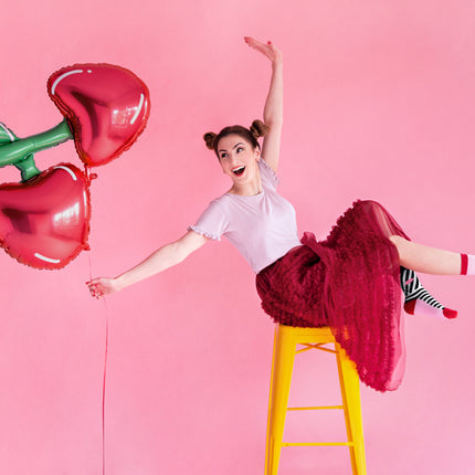 Ballon à l'hélium cerise vide 88cm