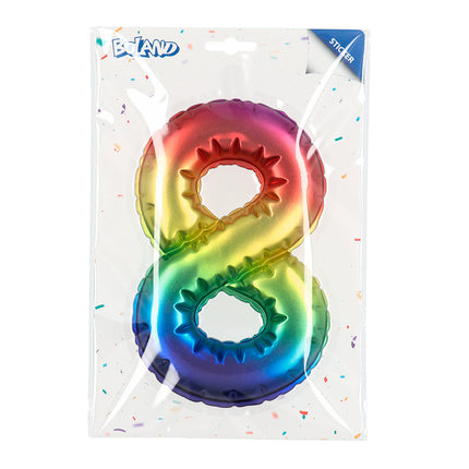 Rainbow 8 Year Stickers Foil Balloon 20cm