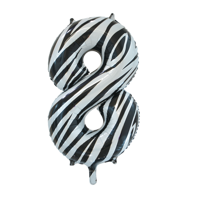 Ballon de baudruche Figure 8 Zebra XL 86cm vide