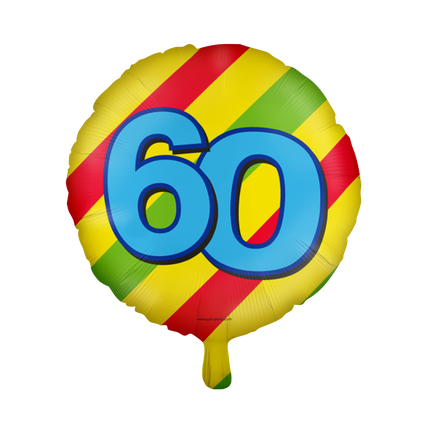 Ballon à l'hélium 60 ans coloré vide 46cm