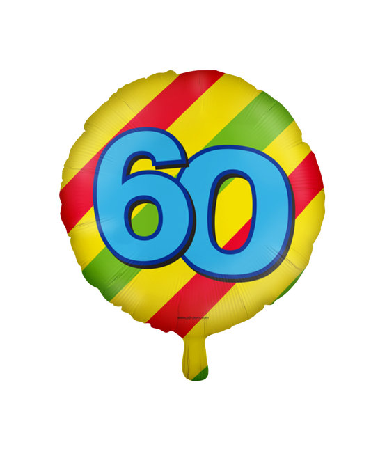 Ballon à l'hélium 60 ans coloré vide 46cm