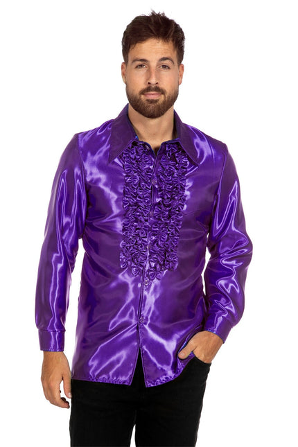 Disco Blouse Ruffles Purple