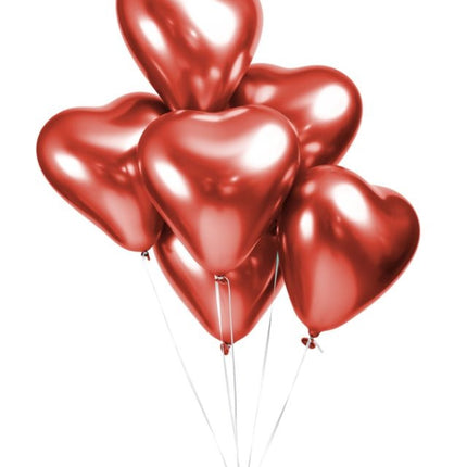 Ballons en forme de coeur rouge 30cm 6pcs