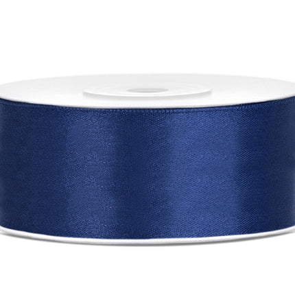 Ruban de satin bleu foncé 25mm 25m