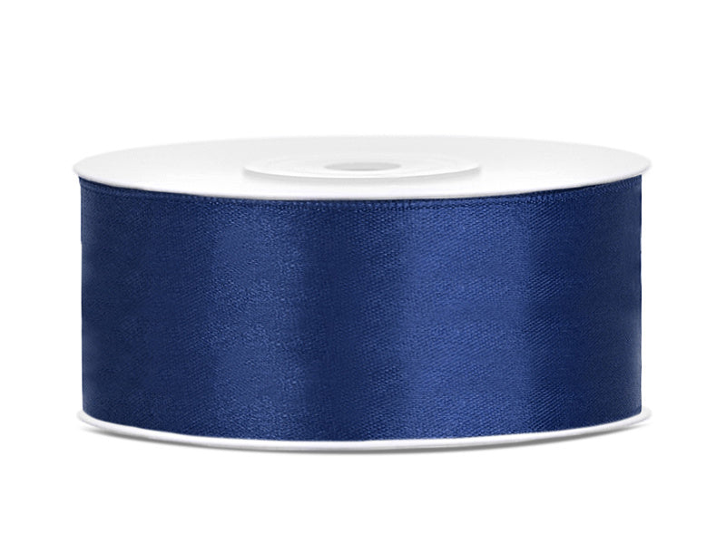 Ruban de satin bleu foncé 25mm 25m