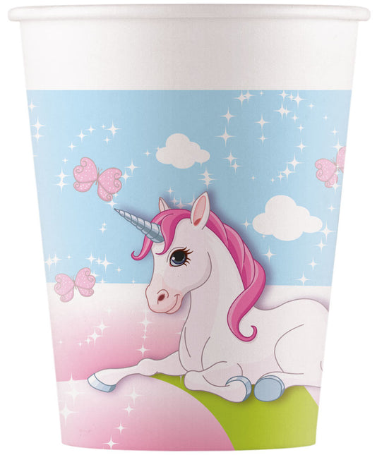 Gobelets Licorne en papier 200ml 8pcs