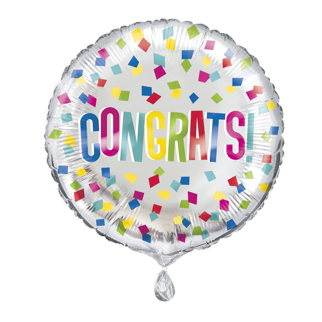 Ballon à l'hélium Congrats Confetti 45cm vide