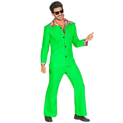 Costume Disco 70S Vert Néon Hommes