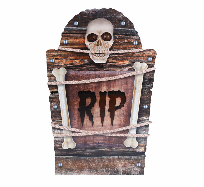 Décoration d'Halloween marron Pierre tombale Rip 56cm