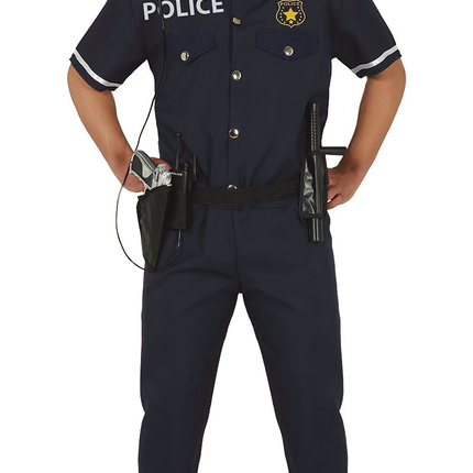 Costume de police hommes manches courtes