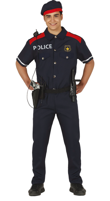 Costume de police hommes manches courtes