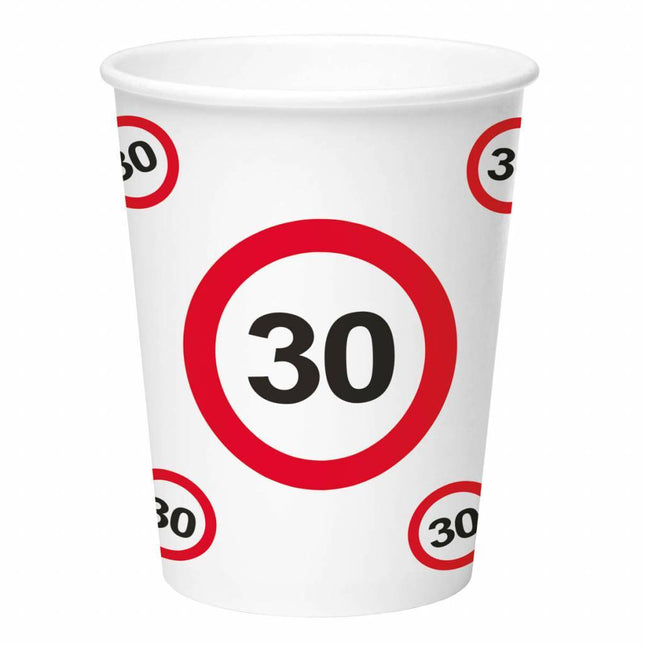 Tasses 30 Years Traffic Sign Cardboard 350ml 8pcs