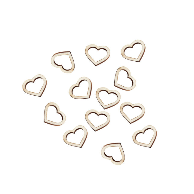 Confetti Hearts Wood 2cm 25pcs