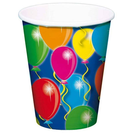 Gobelets d'anniversaire en carton 250ml 8pcs