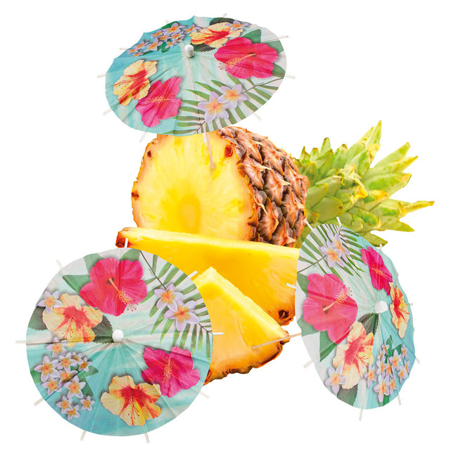 Hawaii Bâtons de cocktail Parasol Paradise 18cm 6pcs