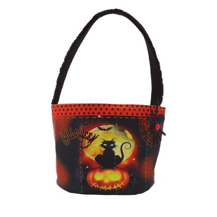 Panier d'Halloween orange Chat 30cm