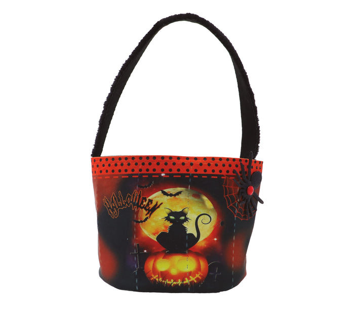 Panier d'Halloween orange Chat 30cm