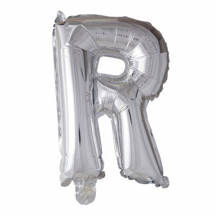 Ballon de baudruche Lettre R Argent XL 102cm vide