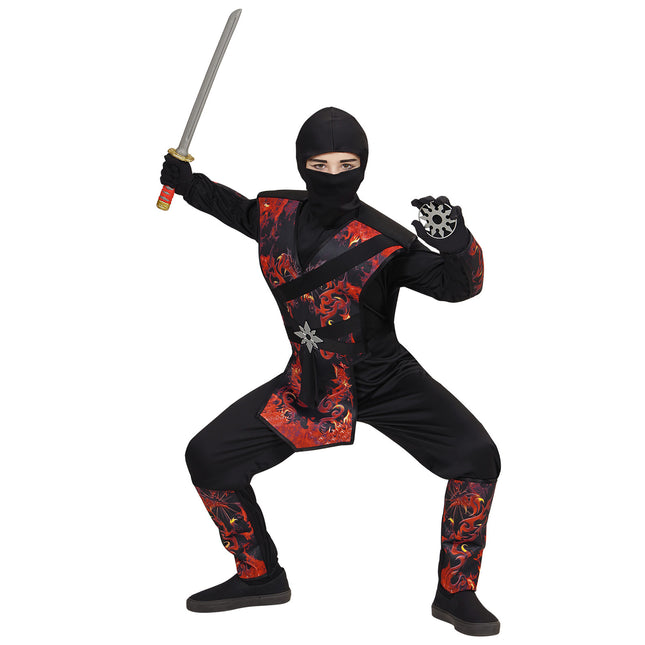 Costume de Ninja Noir Rouge Garçon