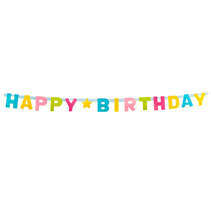 Guirlande de lettres Happy Birthday colorées 1.5m