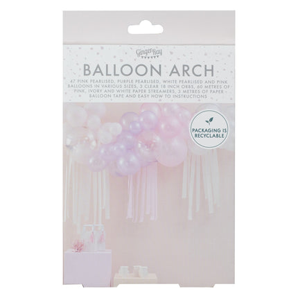 Arche de ballon rose Pastel Transparent DIY Set