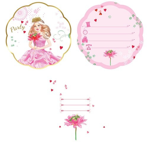 Invitations de princesse 8pcs