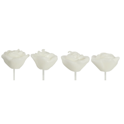 Bougies roses blanches 6cm 4pcs