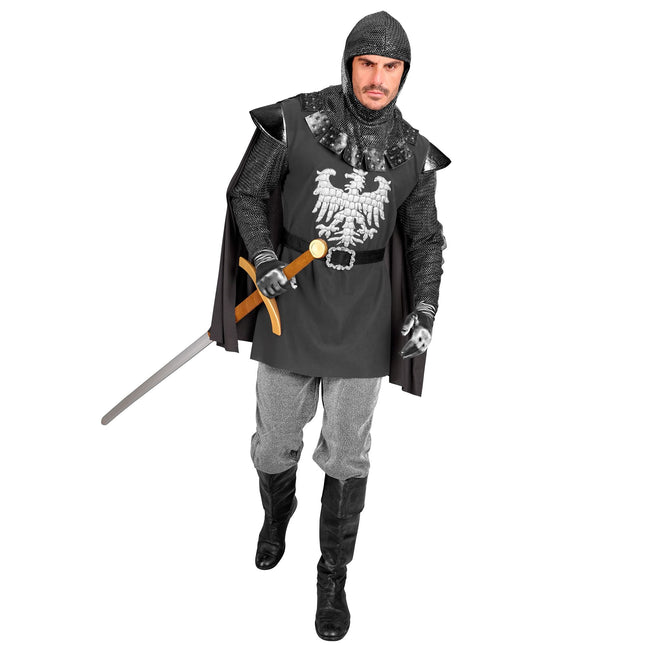 Costume de chevalier homme gris