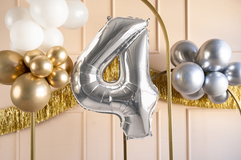 4 Year Figure Balloon Silver Empty 72cm