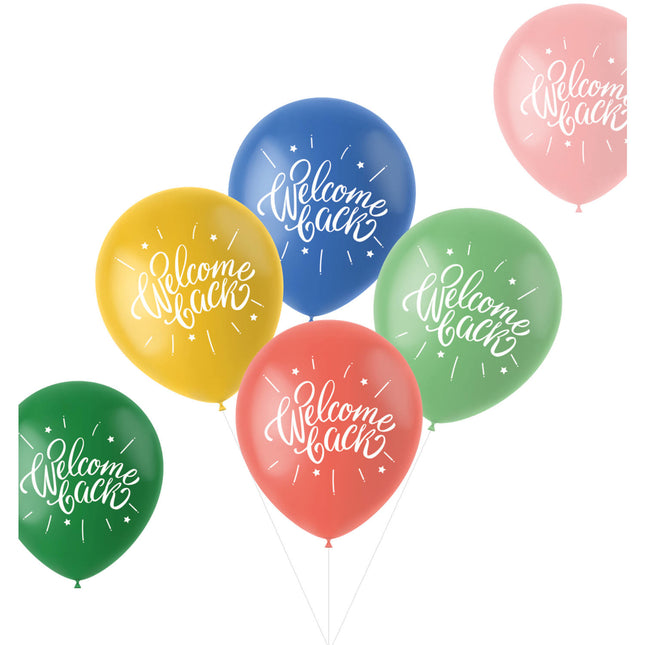 Ballons Welcome Back Coloured 33cm 6pcs
