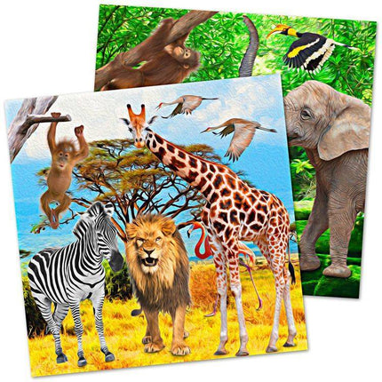 Serviettes de table Animaux Safari 33cm 20pcs