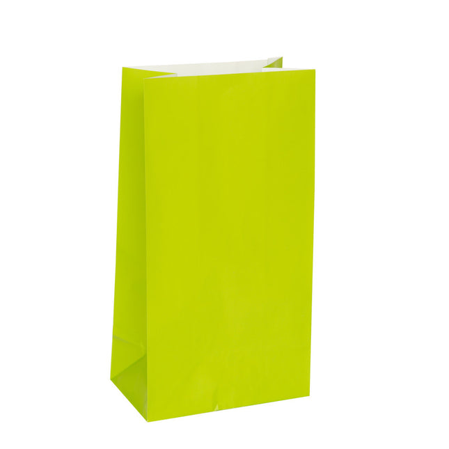 Sacs de fête Vert citron 25cm 12pcs