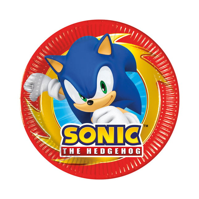 Assiettes Sonic en papier 20cm 8pcs