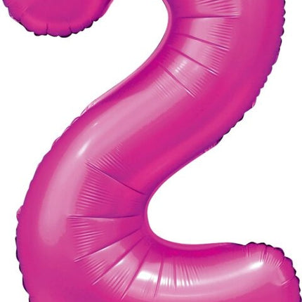 Ballon numéro Fuchsia 2 ans brillant 86cm