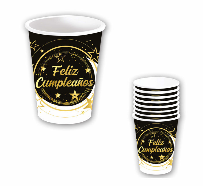 Tasses Joyeux Anniversaire Papier 240ml 6pcs