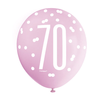 Ballons 70 Years Dots 30cm 6pcs