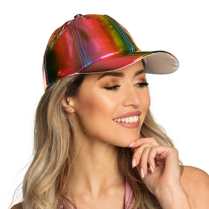 Casquette Holographique Arc-en-ciel Ajustable 26cm