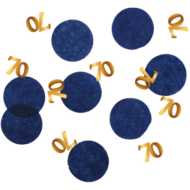 Confetti de table 70 ans Bleu 2.4cm 25gr