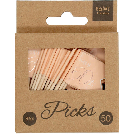 Prickers 50 Years Rose Gold 6.5cm 36pcs