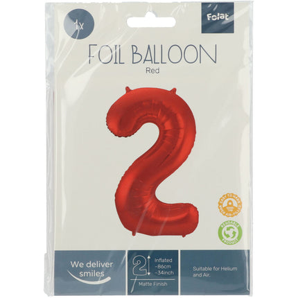 Ballon de baudruche Figure 2 Rouge mat XL 86cm vide