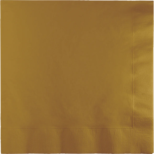 Serviettes de table dorées à 3 couches 33cm 50pcs