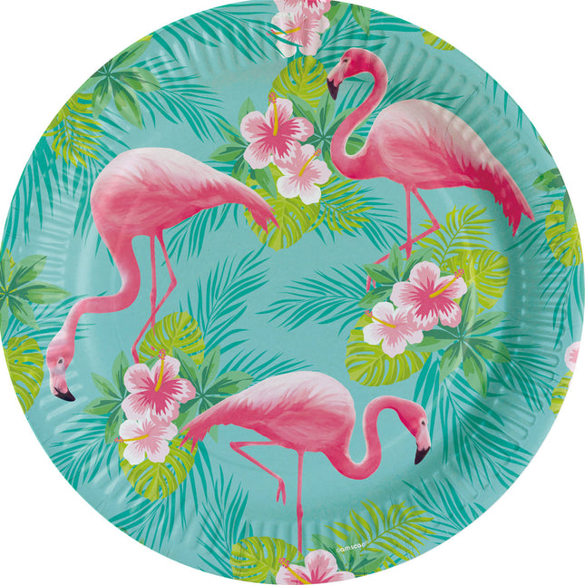 Assiettes Hawaii Flamingo Paradise 23cm 8pcs