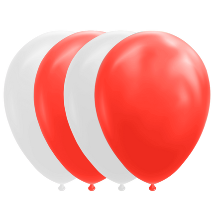 Ballons rouges et blancs 30cm 10pcs