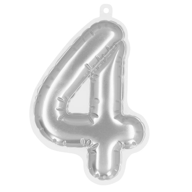 Silver 4 Year Stickers Foil Balloon 20cm