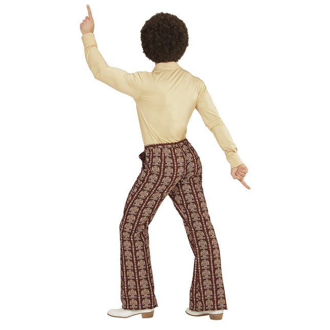 Pantalon Disco 70S Marron Hommes Old School