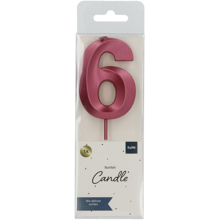 Bougie rose 6 ans 5cm