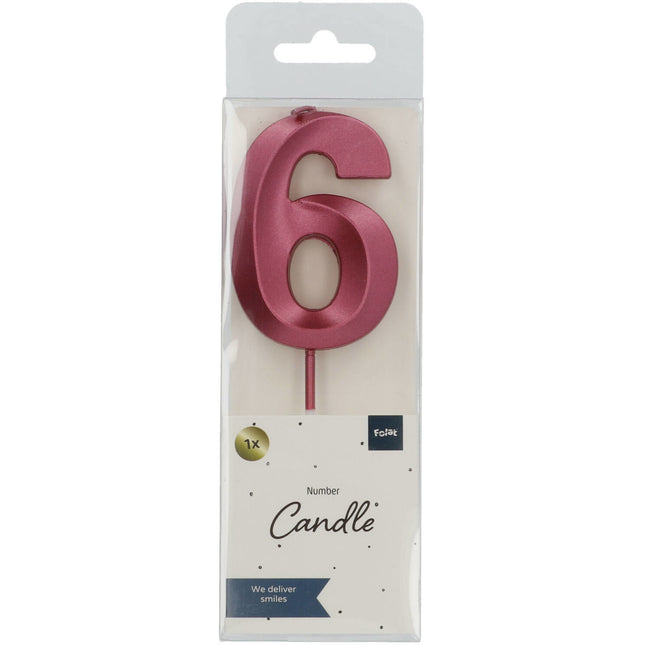 Bougie rose 6 ans 5cm