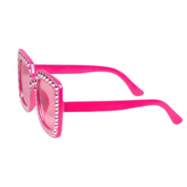 Lunettes de fête rose pailleté