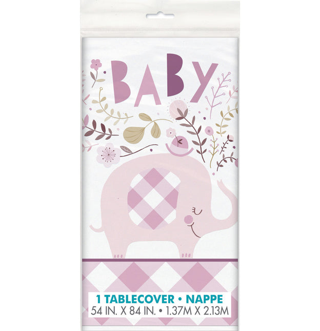 Nappe bébé éléphant rose clair 2.13m