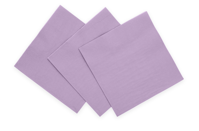 Serviettes de table lilas 3 couches 33cm 20pcs